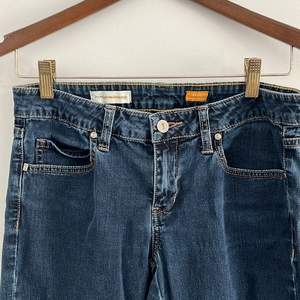 Pilcro & the letterpress low rise‎ straight jeans with zipper detail